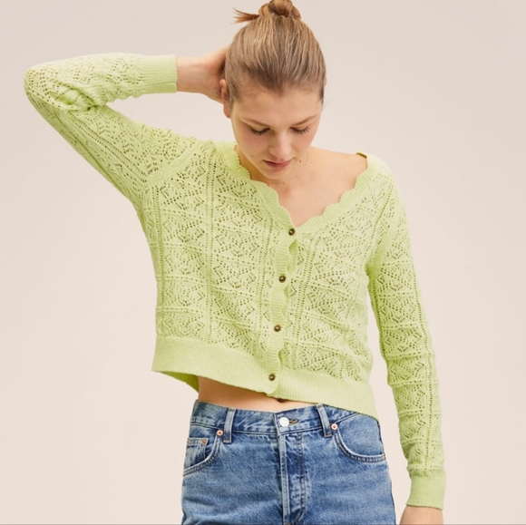🔥Last 1🔥MANGO Openwork cardigan/top set - Picture 4 of 6